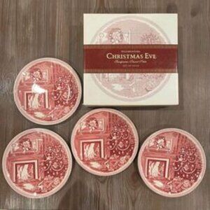 Josiah Wedgwood & Sons Christmas Eve Transferware Dessert Plates (8 plates)